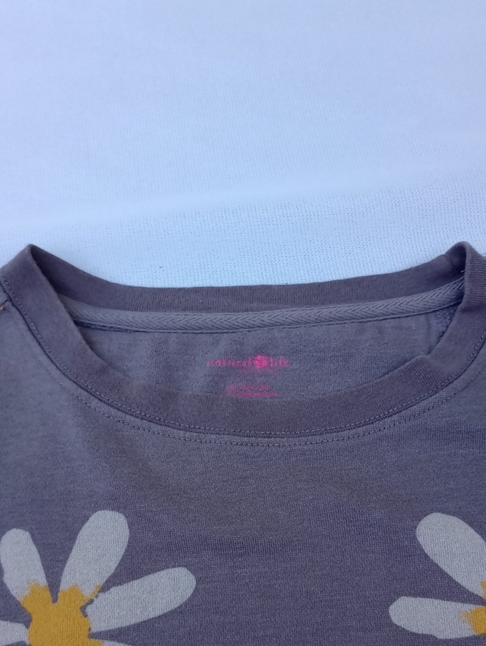 NATURAL LIFE Gray Crewneck Sweatshirt with Daisies & Neon Rainbow - Picture 15 of 15